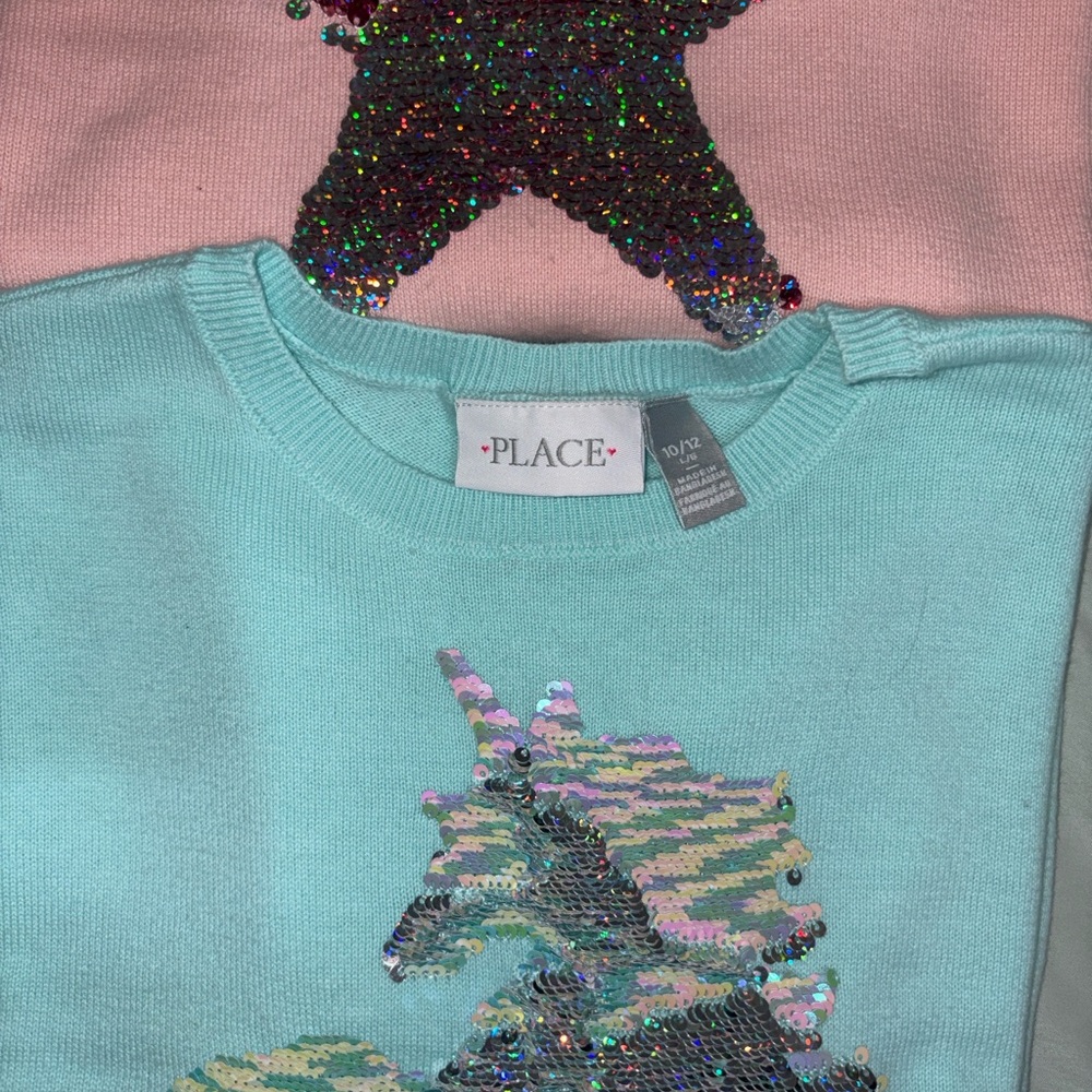 Grace Pink Star Sequin Sweater